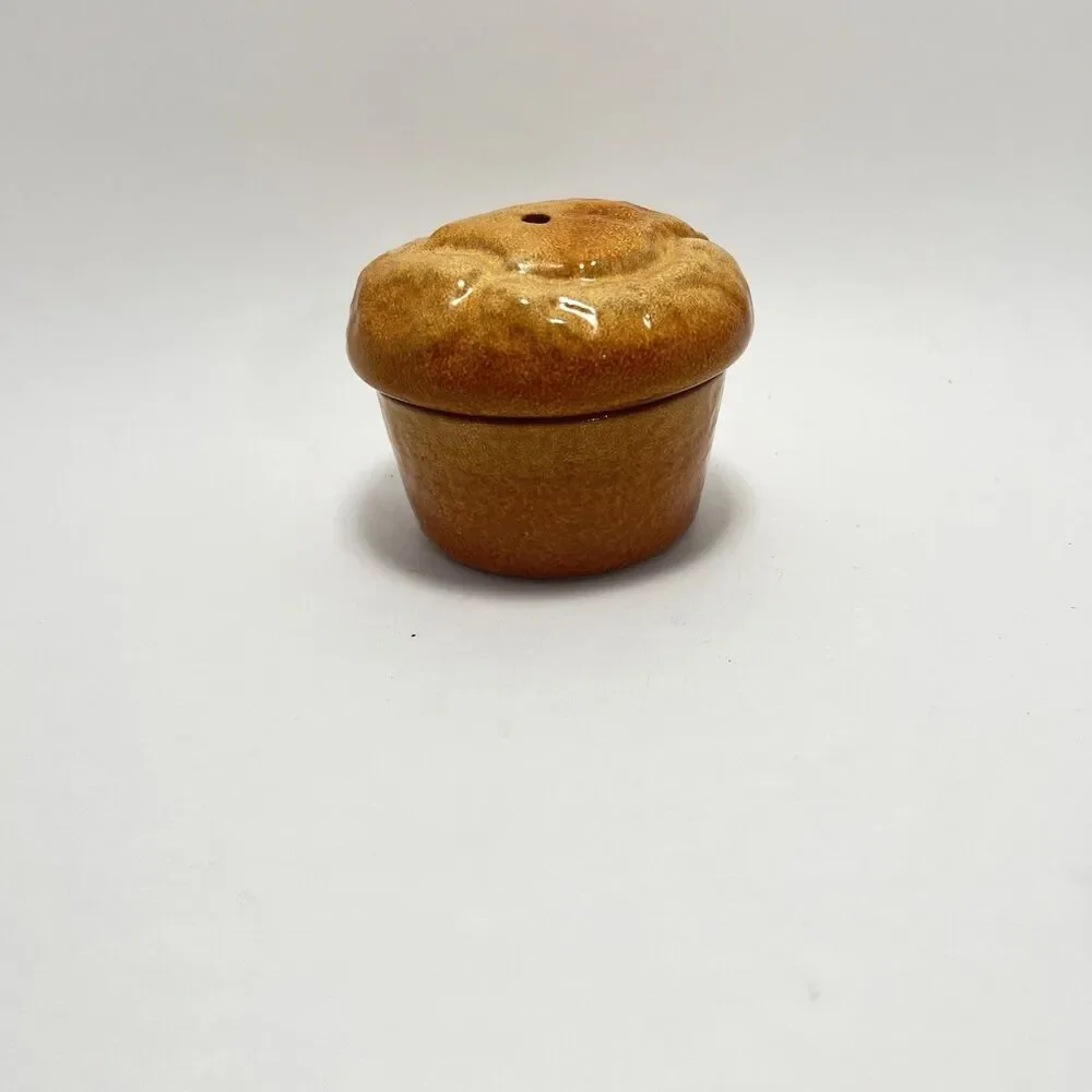 Vintage 2 Pc Ceramic Cinnamon Bun Potpourri/ Trinket Dish Candle Holder 3”